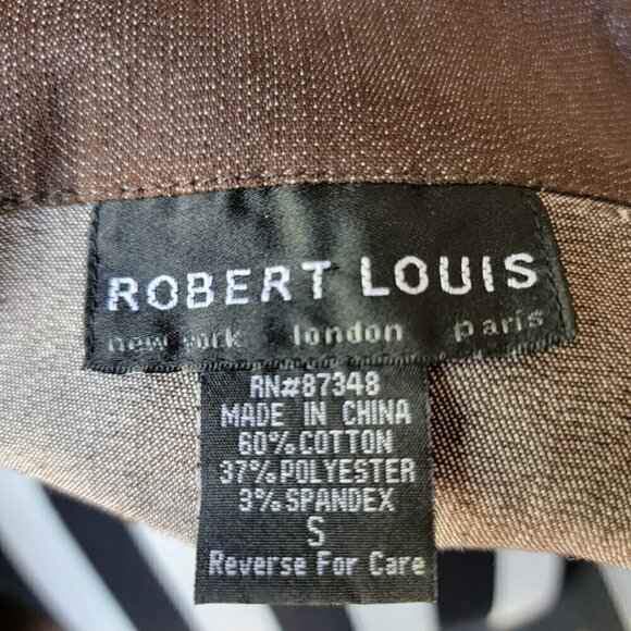 Robert Louis 90's Y2K Brown Belted Jacket - Cotton Stretch - Size S - Picture 8 of 8